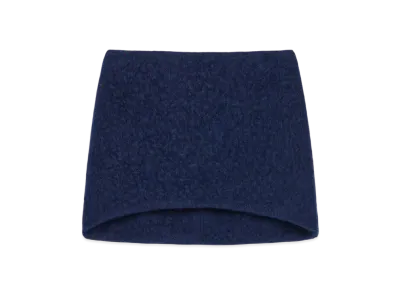 GIVENCHY Mini Skirt In Bouclette Alpaca Wool "Saphir Blue"