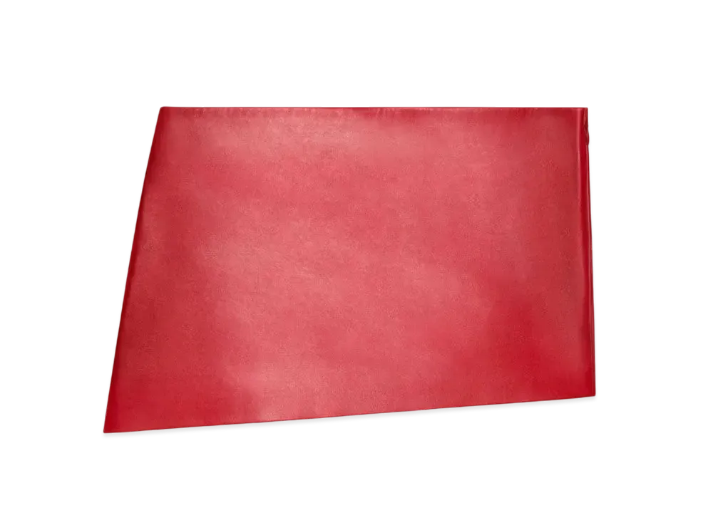 GIVENCHY Mini Asymmetric Skirt In Leather "Red"