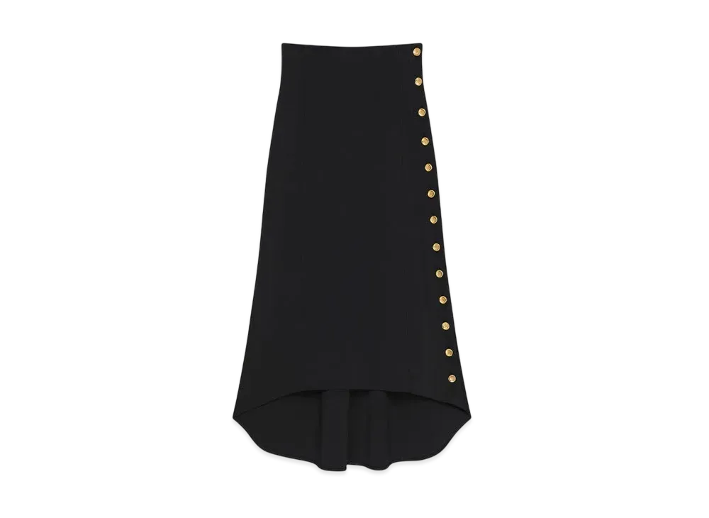 GIVENCHY Skirt in Punto Milano With Buttons "Black"