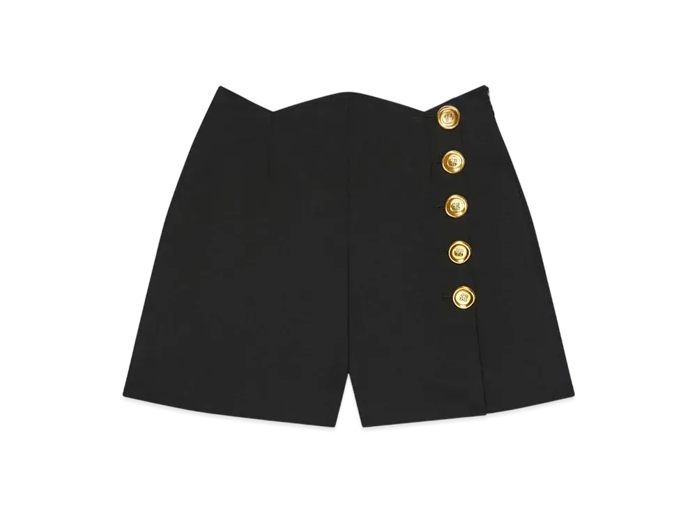 GIVENCHY Shorts In Wool and Mohair With Buttons "Black"