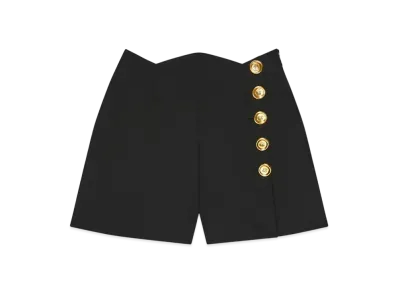 GIVENCHY Shorts In Wool and Mohair With Buttons "Black"