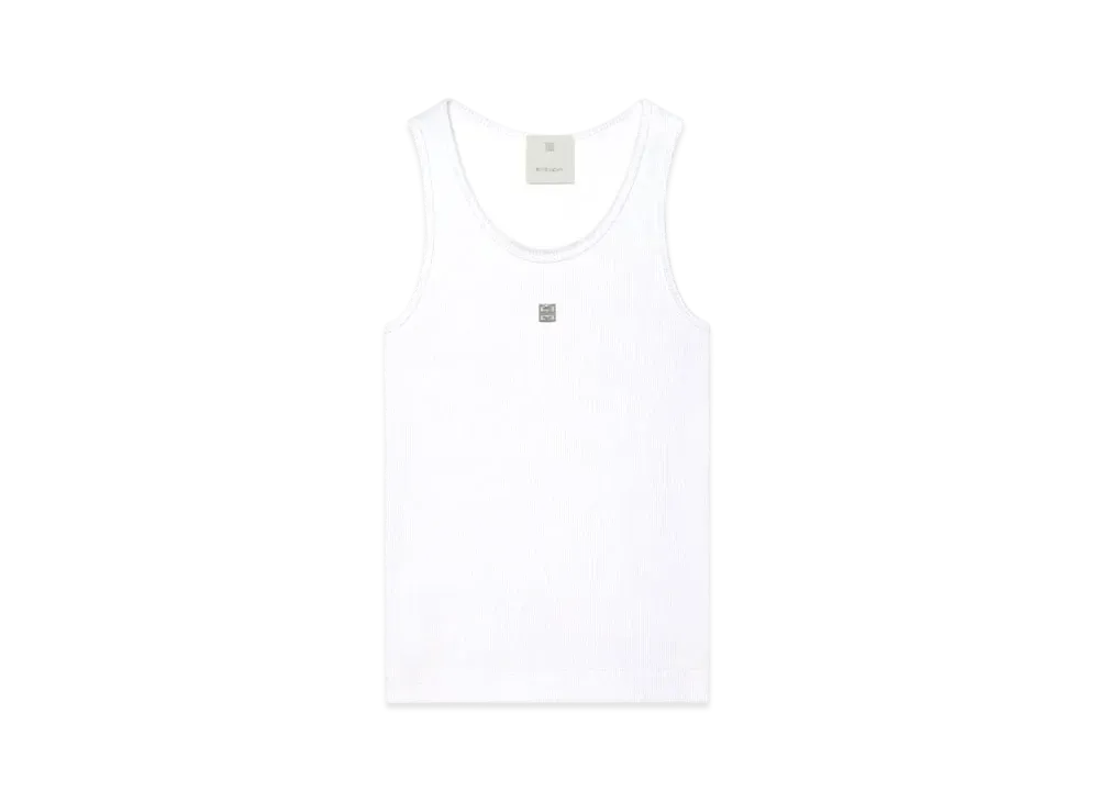 GIVENCHY Slim Fit Tank Top In Cotton With 4G Detail "White"