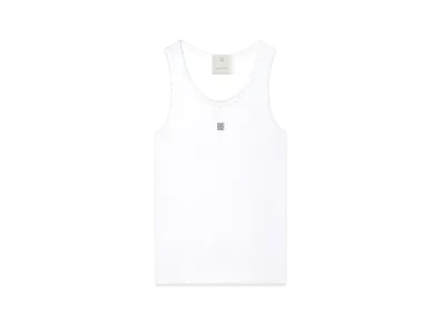 GIVENCHY Slim Fit Tank Top In Cotton With 4G Detail "White"