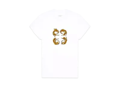GIVENCHY T-Shirt In Cotton With 4G Leopard Print "White"