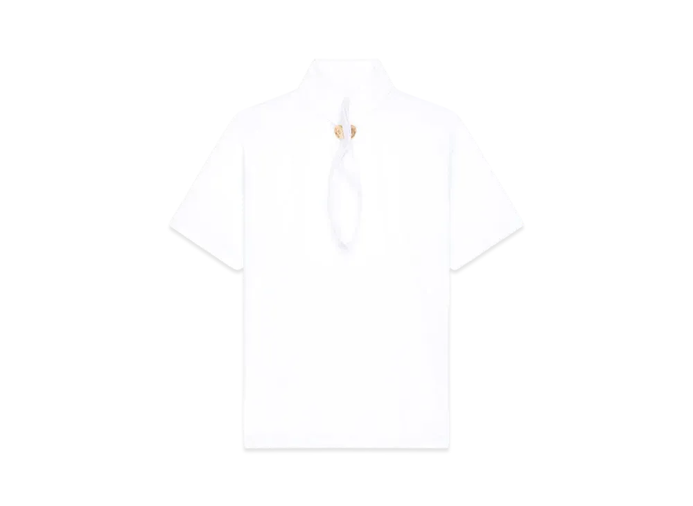 GIVENCHY T-Shirt In Cotton With Buttoned Collar "White"