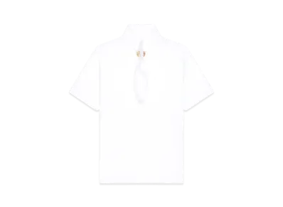GIVENCHY T-Shirt In Cotton With Buttoned Collar "White"