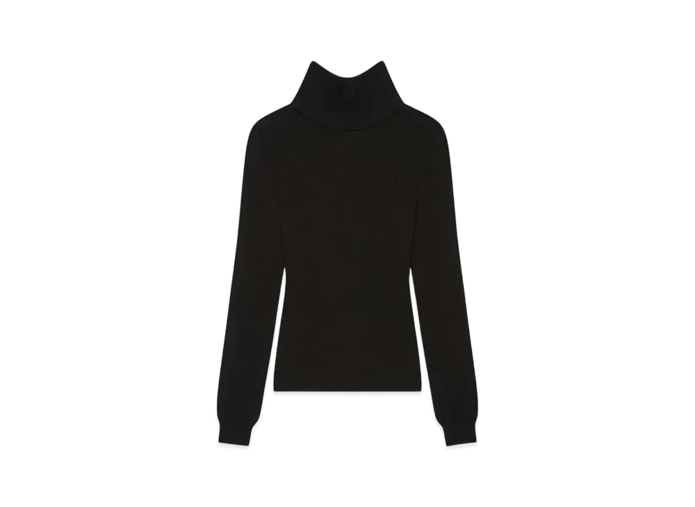 GIVENCHY Slim Fit Sweater In Cashmere Tied At The Back "Black"