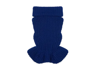 GIVENCHY Slim Fit Peplum Top In Waffle Wool "Saphir Blue"