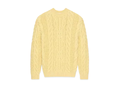 GIVENCHY Oversized Sweater In Cable-Knit "Pale Yellow"