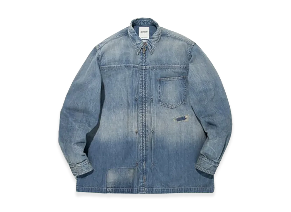 BOW WOW Denim Zip Work Shirt Jacket "Indigo"