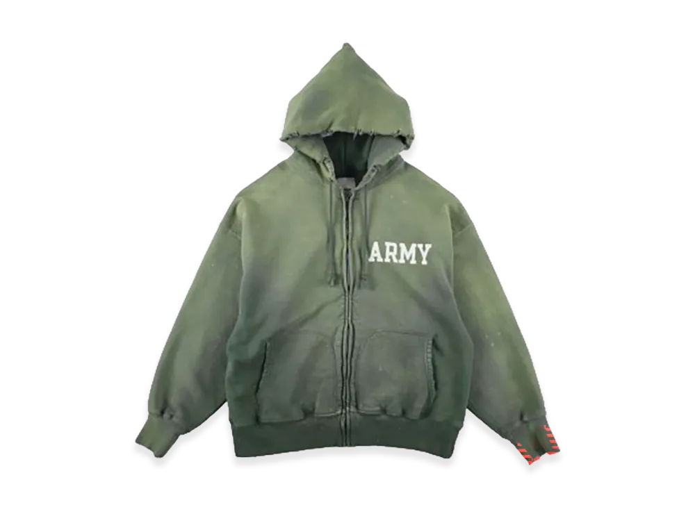 BOW WOW Army Zip Hoodie Aged "Green"