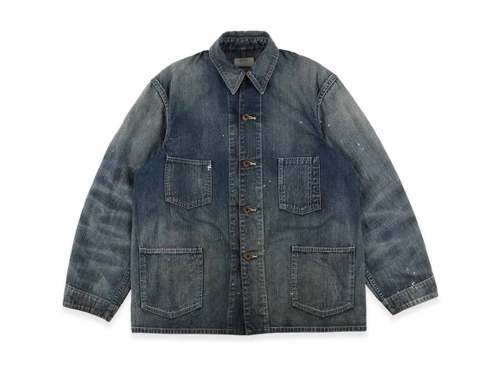 BOW WOW Heritage Denim Chore Coat Aged "Indigo"