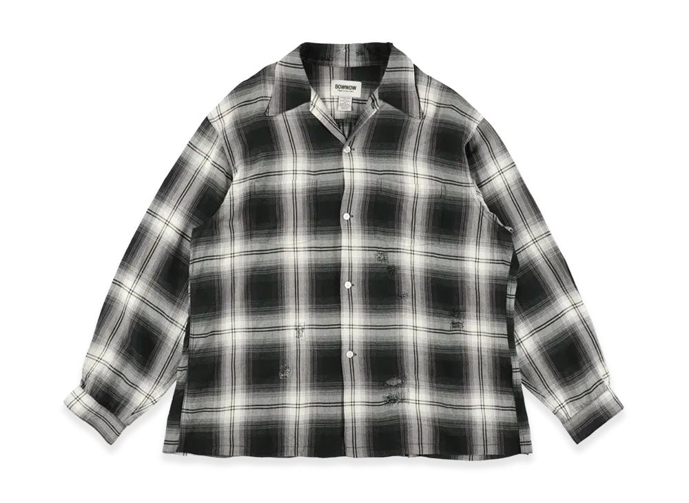 BOW WOW Remade Rayon Plaid Shirt Aged "Dark Green/White"