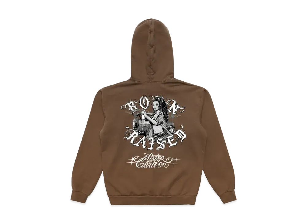 Born x Raised x Mister Cartoon Homegirl Rocker Hoodie "Walnut"