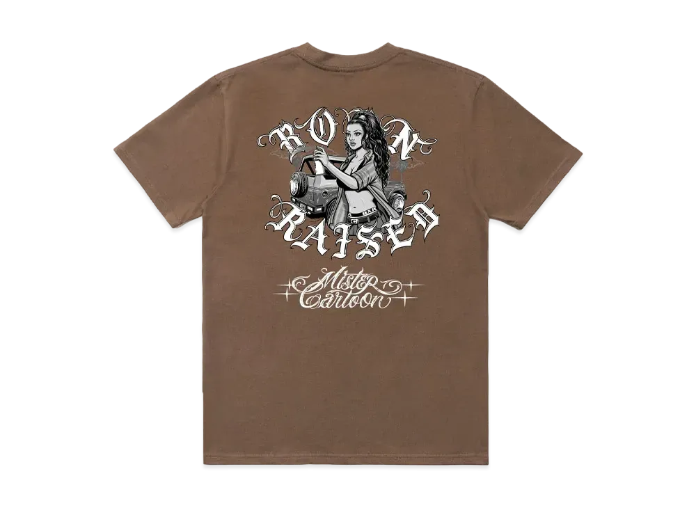 Born x Raised x Mister Cartoon Homegirl Rocker Tee "Walnut"
