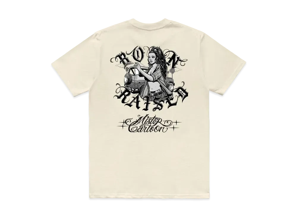 Born x Raised x Mister Cartoon Homegirl Rocker Tee "Cream"