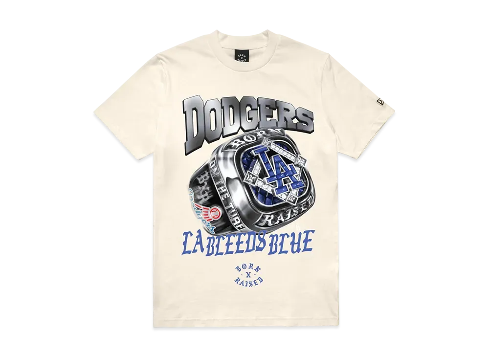 BORN X RAISED x NEW ERA x Dodgers Ring Tee "Cream"