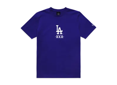 BORN X RAISED x NEW ERA x Dodgers Trademark Tee "Blue"