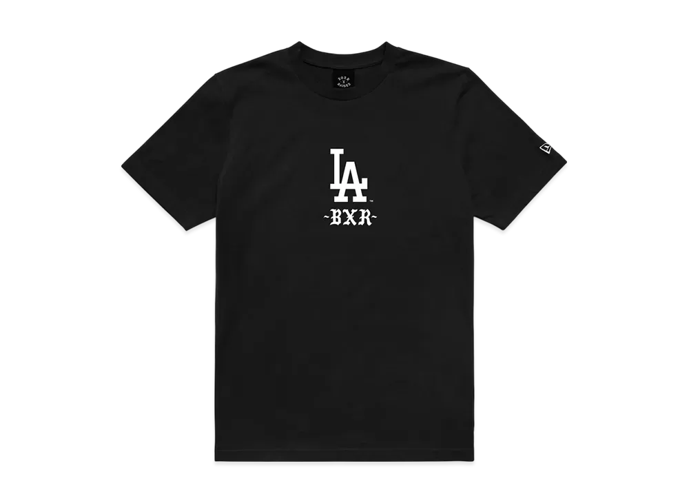 BORN X RAISED x NEW ERA x Dodgers Trademark Tee "Black"