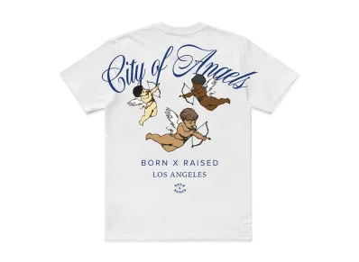 BORN X RAISED x NEW ERA x Dodgers City Of Angels Tee "White"