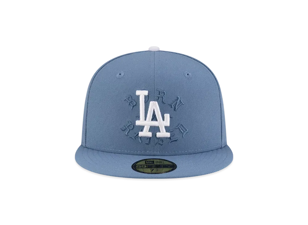 BORN X RAISED x NEW ERA x Dodgers 2024 World Series Fitted "Slate Blue"