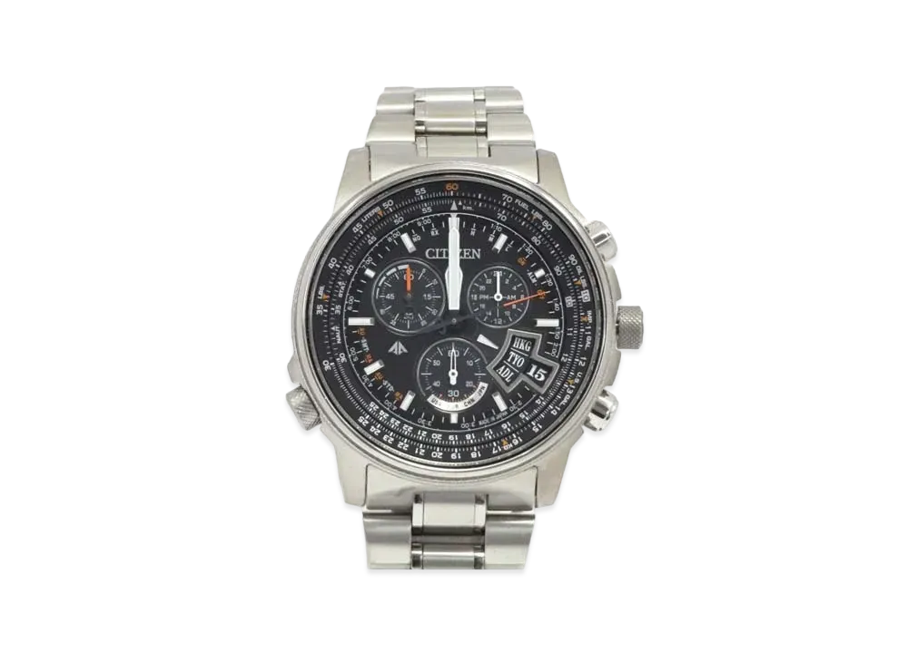 CITIZEN Promaster Sky World Time Chronograph Solar Radio Watch "Black" BY0080-57E