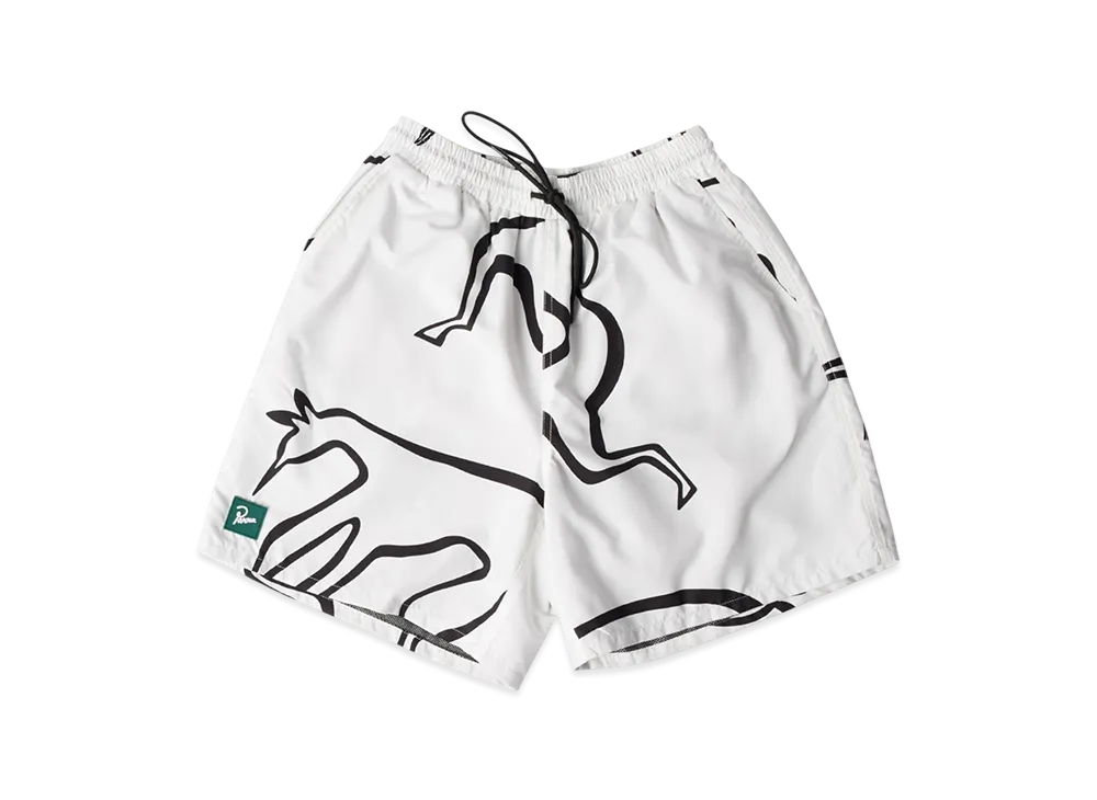 by Parra Yoga Walks Swim Shorts "White"