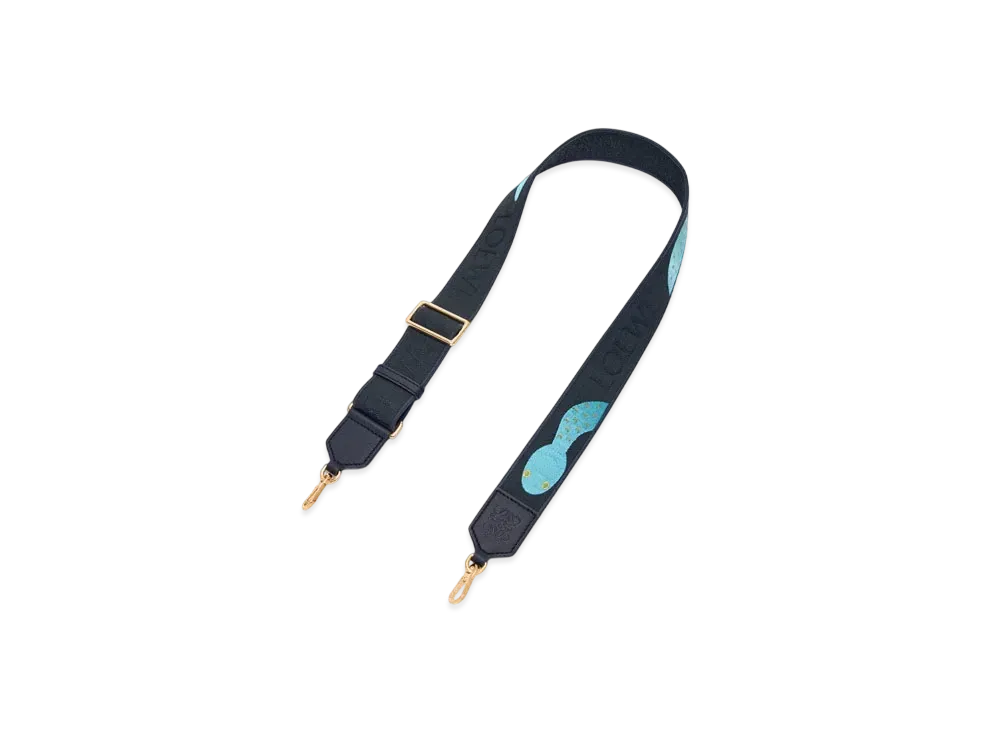 LOEWE Snake Anagram Strap in Jacquard and Calfskin "Dark Ink/Sky Blue"