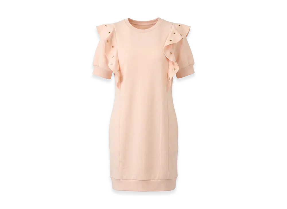 Chloe Kids Logo French Terry Mini Dress "Palepink"