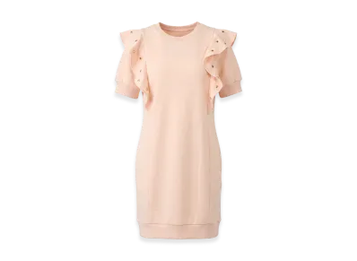 Chloe Kids Logo French Terry Mini Dress "Palepink"
