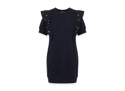 Chloe Kids Logo French Terry Mini Dress "Navy"