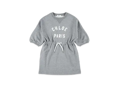 Chloe Kids Sweatshirt Dress With Logo "Gray"