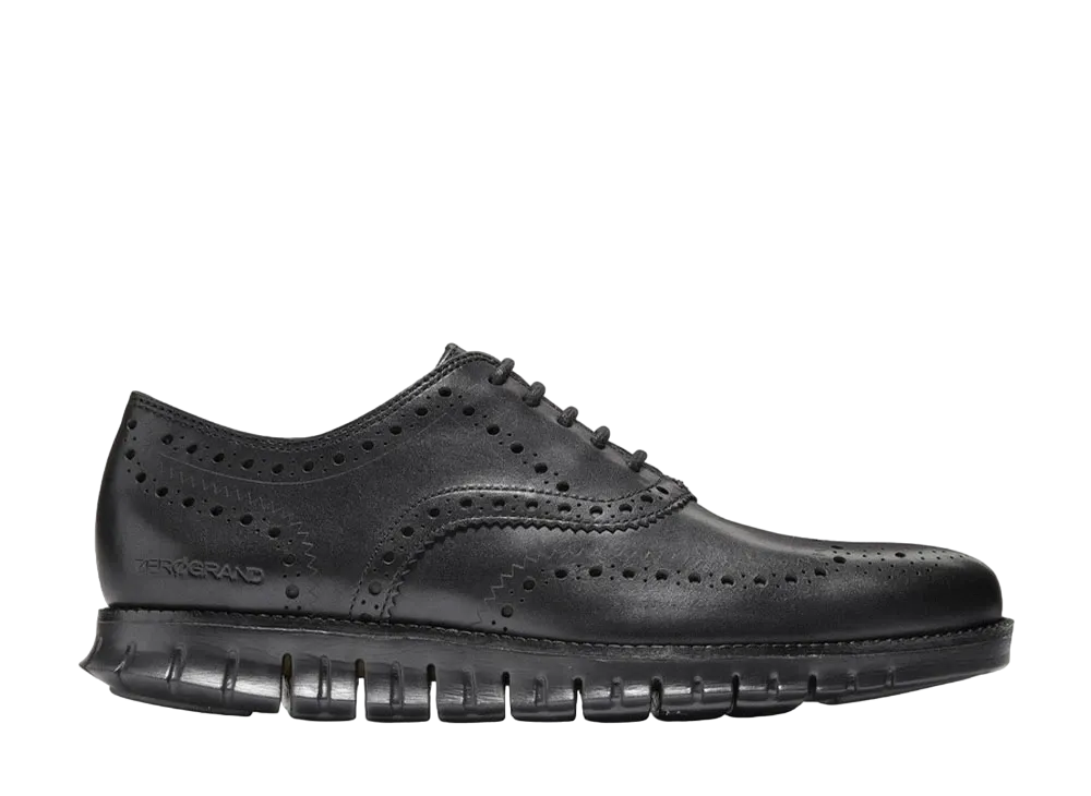 COLE HAAN Zerogrand Wingtip Oxford "Black Closed Hole/Black" C20719 Medium