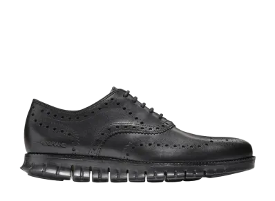 COLE HAAN Zerogrand Wingtip Oxford "Black Closed Hole/Black" C20719 Medium