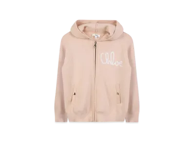 Chloe Kids Wool Hoodie With Logo "Pink"