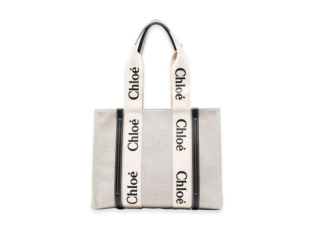 Chloe Women's Linen Bag With Double Logo Handles "Beige"