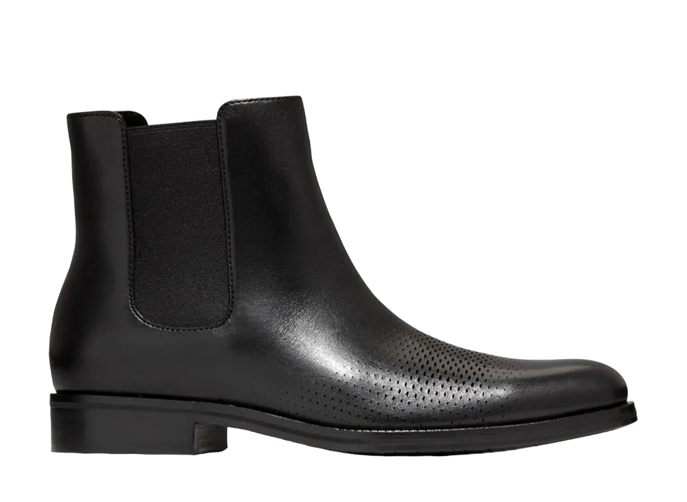 COLE HAAN Washington Grand Laser Chelsea Boot "Black/Black" C38373 Medium