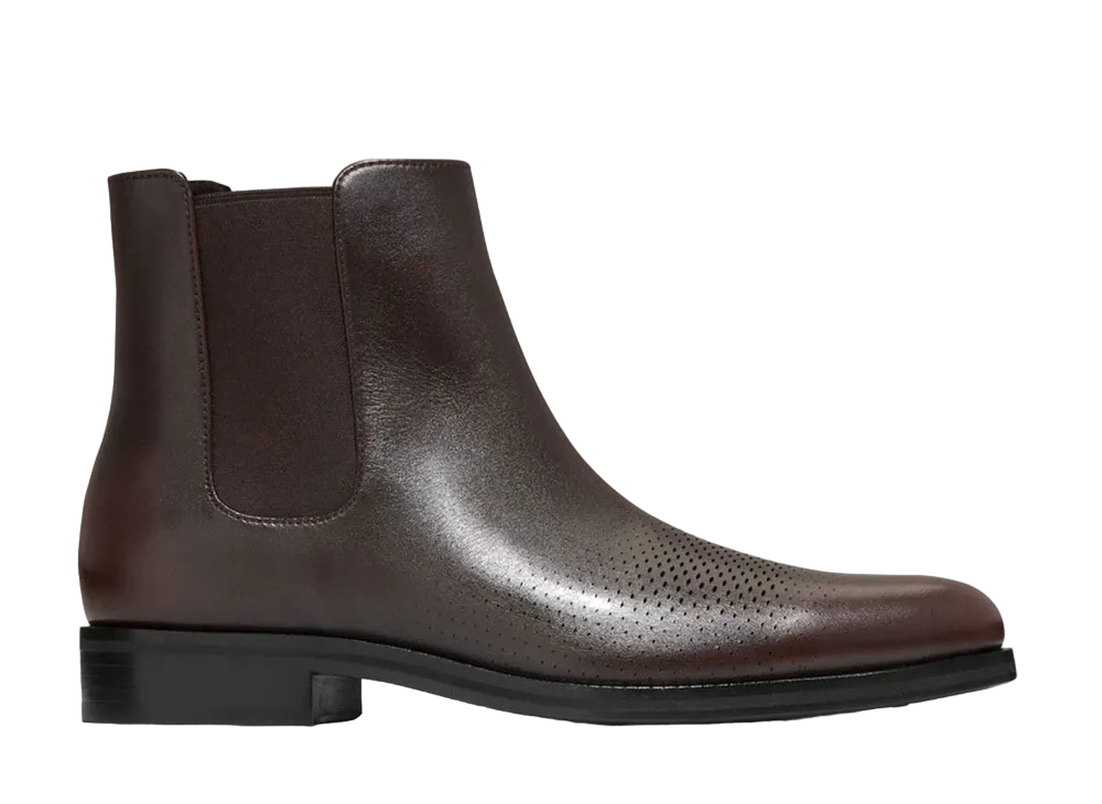 COLE HAAN Washington Grand Laser Chelsea Boot "CH Dark Chocolate" C38376 Medium