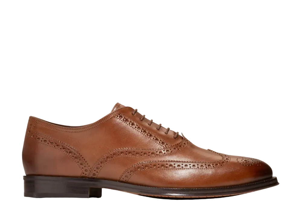 COLE HAAN Modern Classics Wing Oxford "CH British Tan/CH Dark Chocolate" C38764 Medium