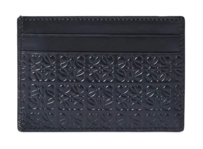 LOEWE Repeat Plain Card Holder Emboss Silk Calf "Black"