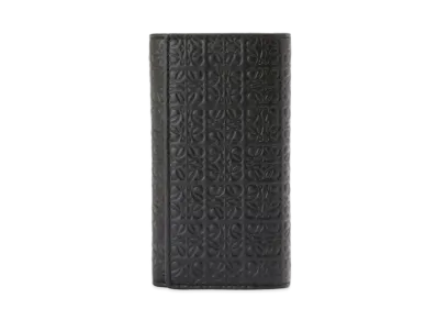 LOEWE Repeat Key Case Embossed Silk Calf "Black"