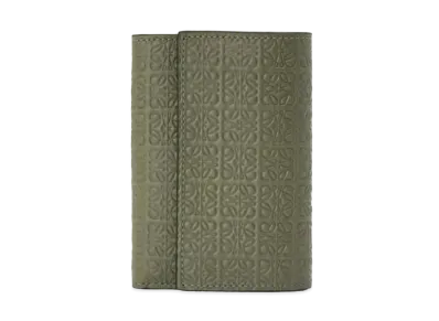 LOEWE Repeat Vertical Wallet Small Silk Calf "Avocado Green"