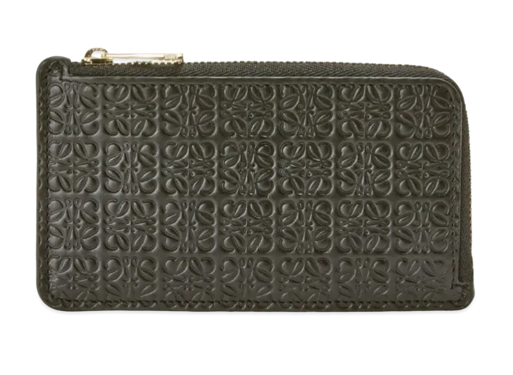 LOEWE Repeat Coin Card Holder Emboss Silk Calf "Black"
