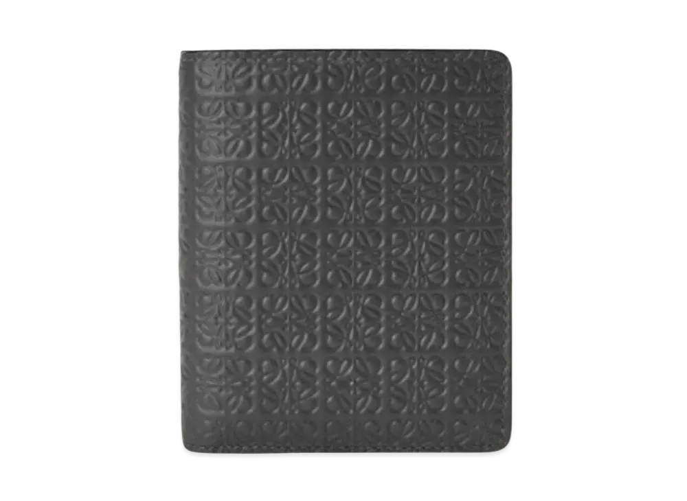 LOEWE Repeat Compact Zip Wallet Emboss Silk Calf "Black"