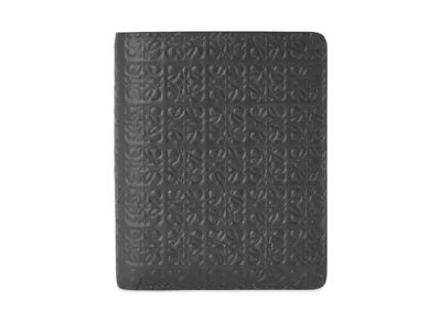 LOEWE Repeat Compact Zip Wallet Emboss Silk Calf "Black"