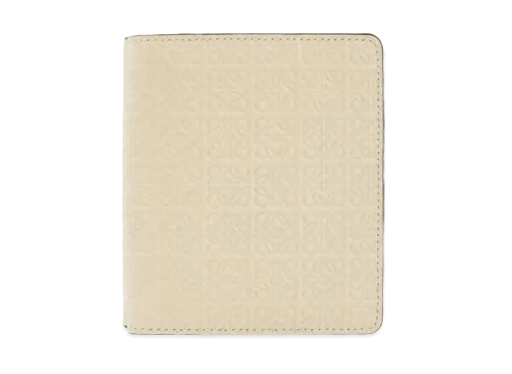 LOEWE Repeat Compact Zip Wallet Emboss Silk Calf "Light Oats"
