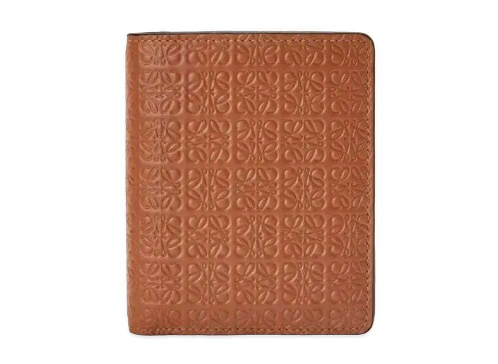 LOEWE Repeat Compact Zip Wallet Emboss Silk Calf "Tan"