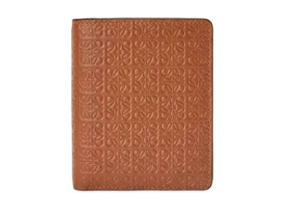 LOEWE Repeat Compact Zip Wallet Emboss Silk Calf "Tan"