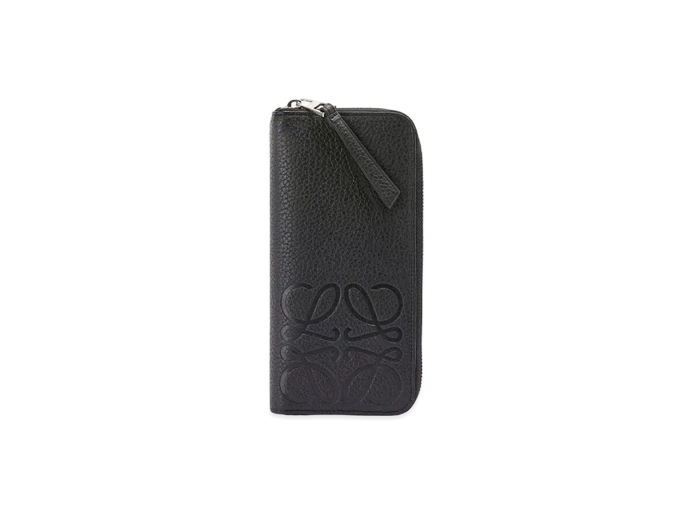 LOEWE Brand Open Wallet in Grained Calfskin "Black"