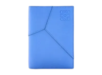 LOEWE Puzzle Bifold Card Holder Classic Calf "Seaside Blue"